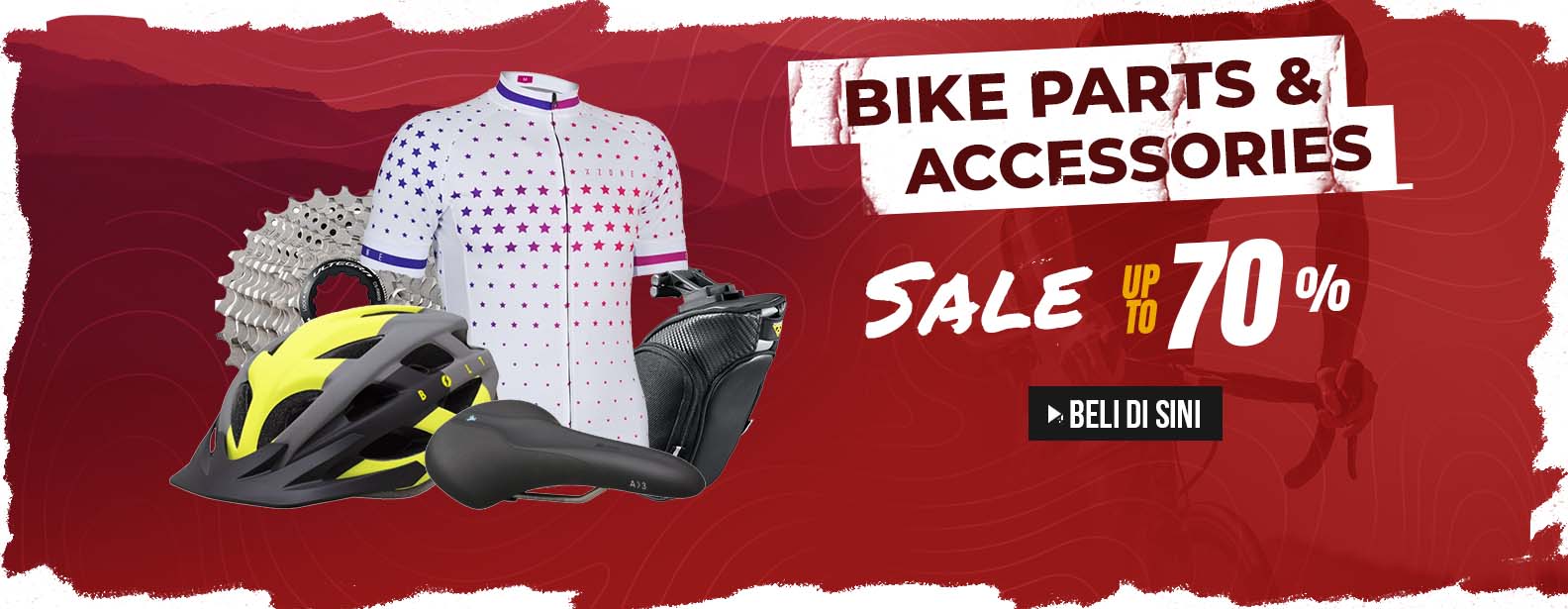 Promo Diskon 70% Perlengkapan Sepeda Promo Diskon 70% Perlengkapan Sepeda